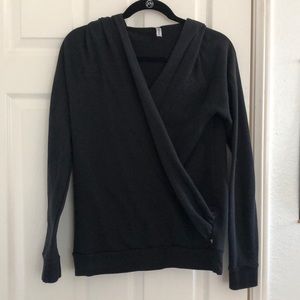 Black hooded Fabletics sweatshirt